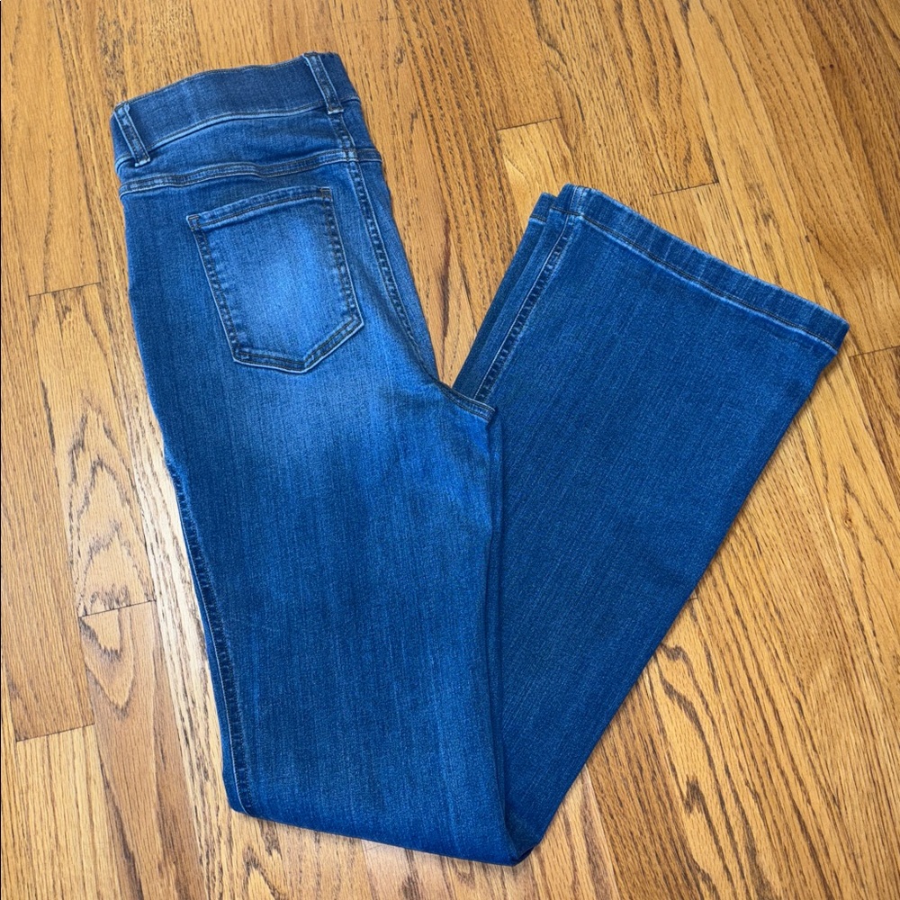 SPANX Flare Wide Leg Vintage Indigo Pull On Jeans Women’s Size Large 34” Inseam - Picture 13 of 16